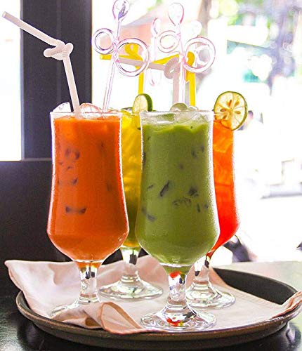 6x Cocktail Pina Colada Glasses. Hurricane Glass. Beer Tulip Glasses. (385 ml)