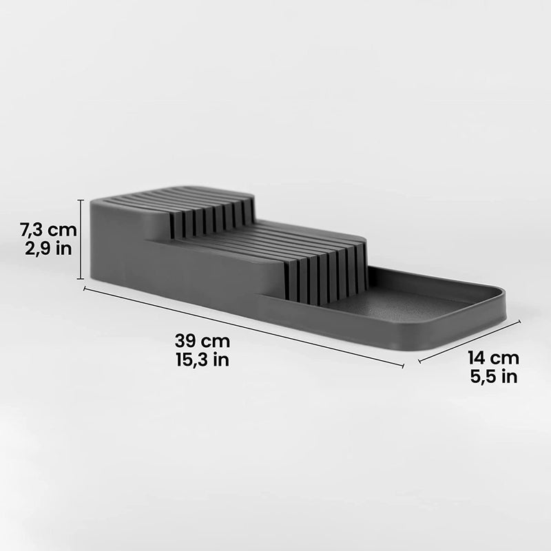Knife Organiser. 2-Tier Horizontal Knife Block. Drawer Organizer. (Antrasit)