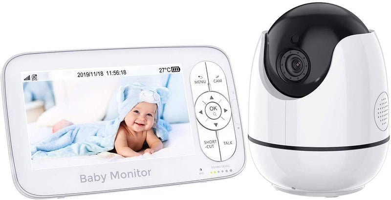 Baby Monitor. 720P Video Baby Monitor with 5” HD Display. Night Vision Camera.