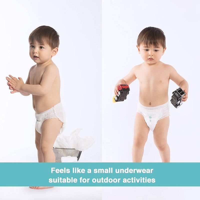 Bamboo Nappies Pants. Organic Diapers Easy Wear. (Size 3 (13-22lb) M) (80 Count)