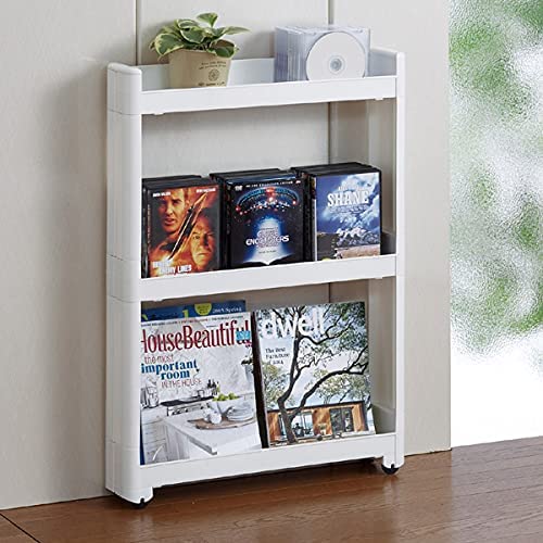 3 Tier Slim Slide Kitchen Trolley. Rack Storage Shelf Organiser Holder On Wheels.