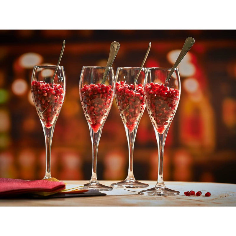 Champagne Flute Glasses Set. Long Stem Prosecco Flutes. (Pack of 6) (225 cc/ml)