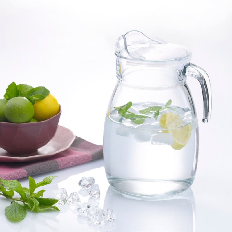 2.5 Litre Glass Jug with Lid. Large Water Carafe Pitcher with Handle.
