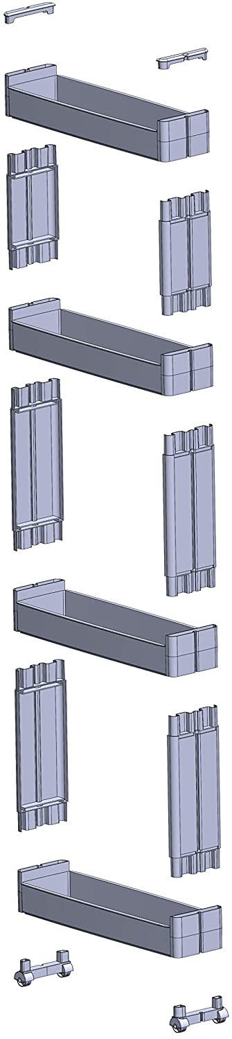 4 Tier Slim Slide Kitchen Trolley. Rack Storage Shelf Organiser Holder On Wheels.