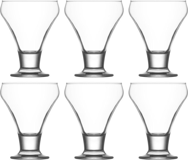Ice Cream Sundae Dessert Glass Bowls. (Pack of 6) Pudding Fruit Appetiser Dish.