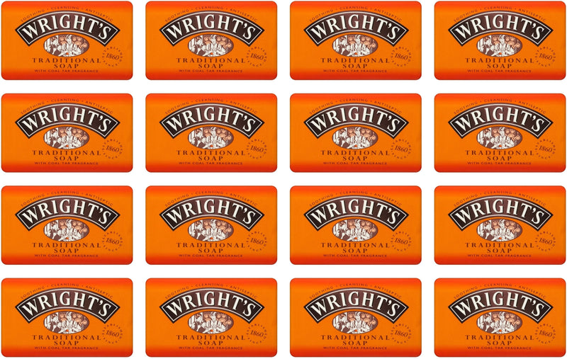 Wright's Traditional Coal Tar Soap. (125g each) (Pack of 16)
