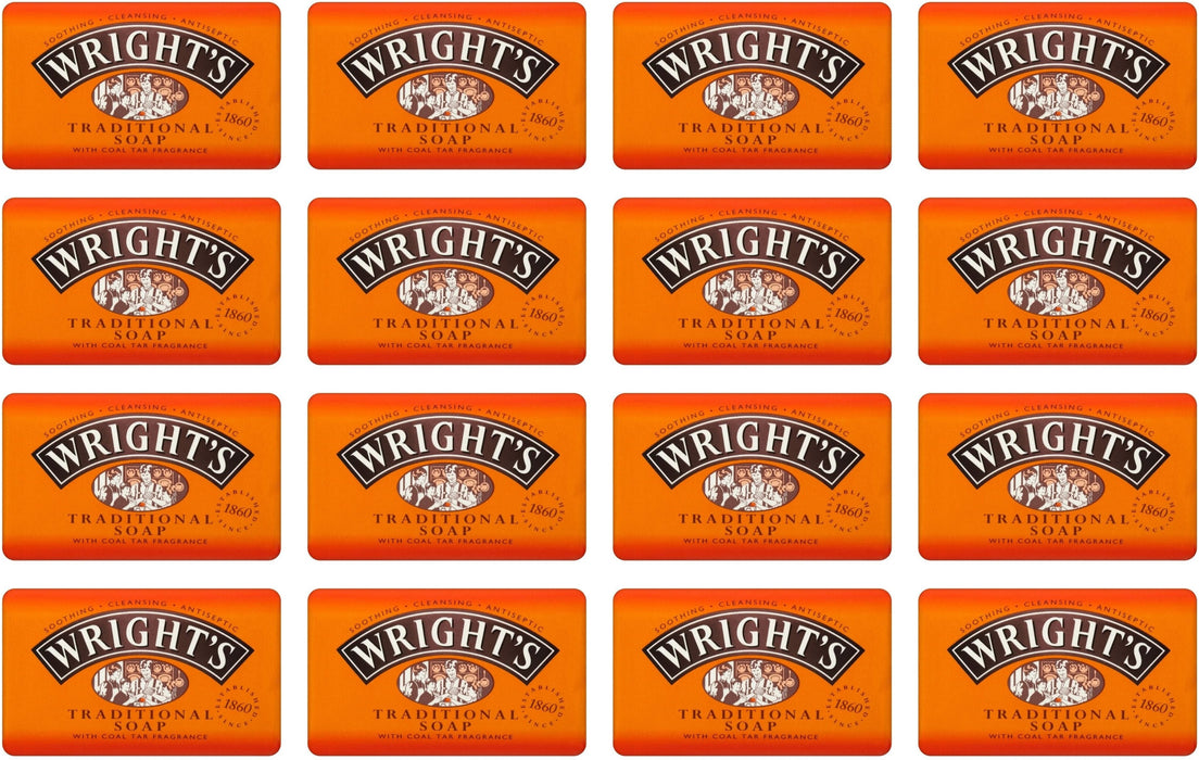 Wright's Traditional Coal Tar Soap. (125g each) (Pack of 16)