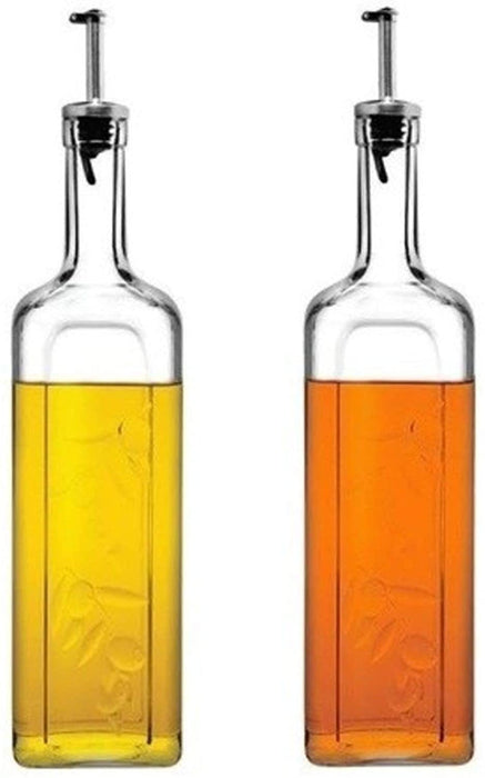 Glass Olive Oil Dispenser Bottle. Handmade Glass Oil and Vinegar Dispenser. (1 L)