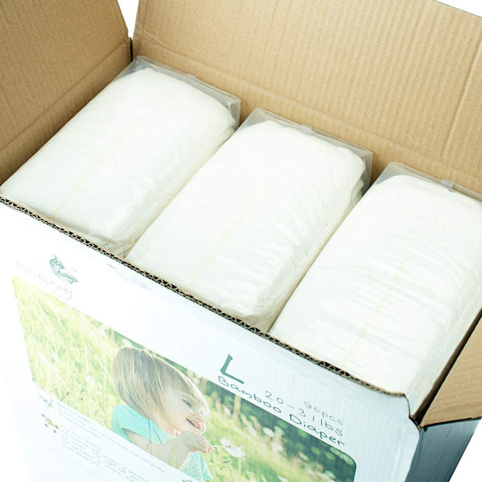 Biodegradable Bamboo Nappies. Baby Diaper. (Size XL - 26+lbs) (Pack of 84)