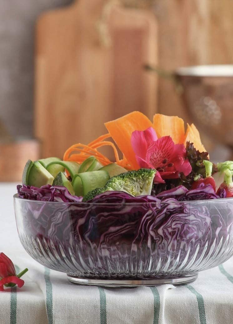 Elegant Large Glass Serving Salad Bowl - Elevate Your Dining Experience!