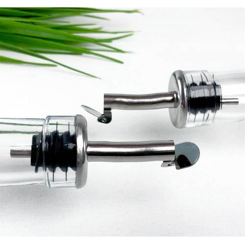 Glass Olive Oil Dispenser Bottle. Handmade Glass Oil and Vinegar Dispenser. (1 L)