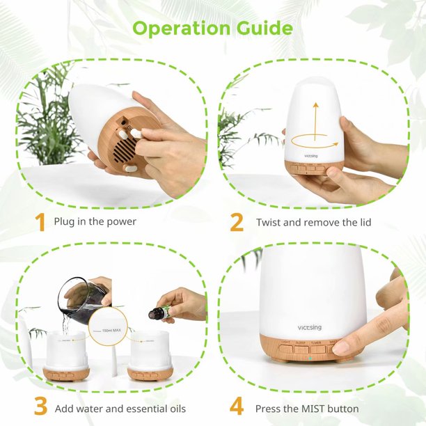 2x Victsing Aroma Diffusers. 150 ml.  Essential Oil Diffusers. Aromatherapy Diffusers.