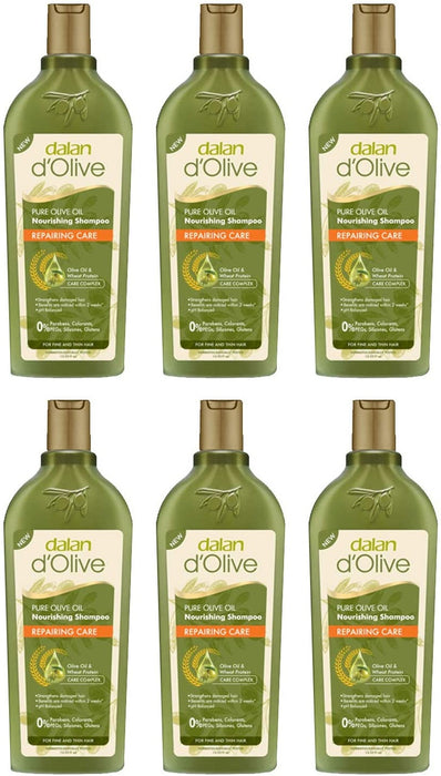 Olive Oil Repairing Care Shampoo. Nourishing Shampoo. (Pack of 6) (400ml)