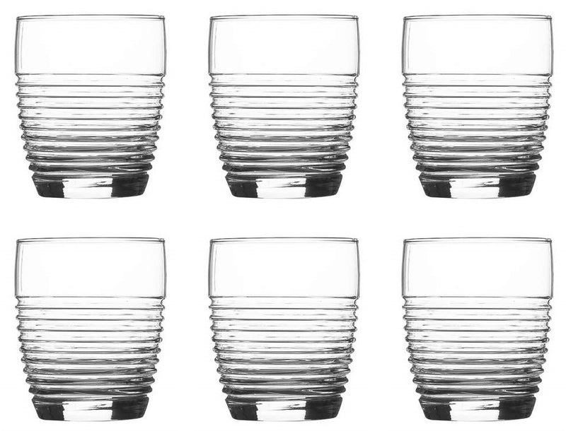 Tumbler Drinking Glasses. Juice Whiskey Cocktail Glass Set. (345 ml) (Pack of 6)