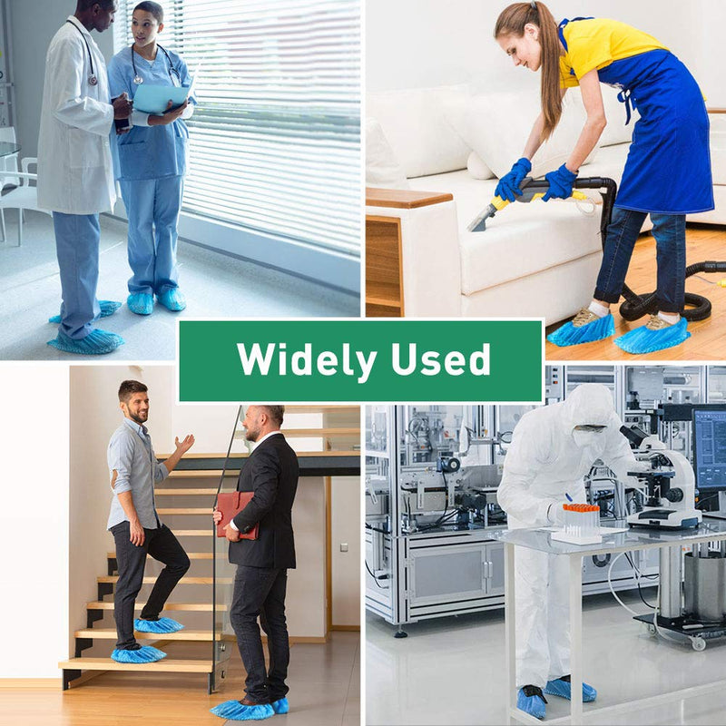 Shoe Cover Disposable. 100 pcs (50 pairs) Non-Woven Elasticated Fabric One Size Fits All. Non-Slip, Durable Boot & Shoes Cover for Indoor/Outdoor