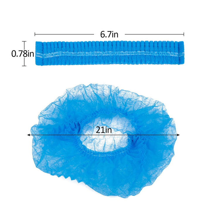 Disposable Elastic Mob Caps Blue Hair Cover Net. (21 inch) (Box of 1000)