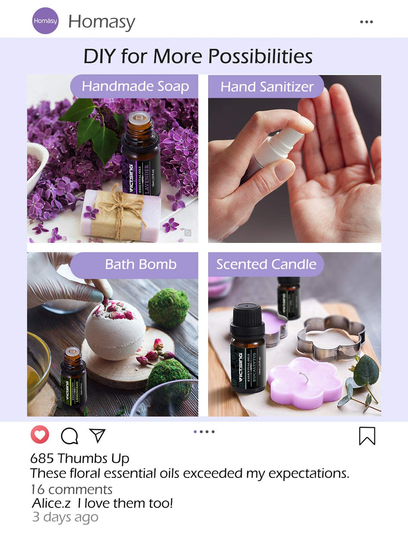 Essential Oils Set. Aromatherapy Essential Oil For Diffuser. Gift Set. (6x10ml)