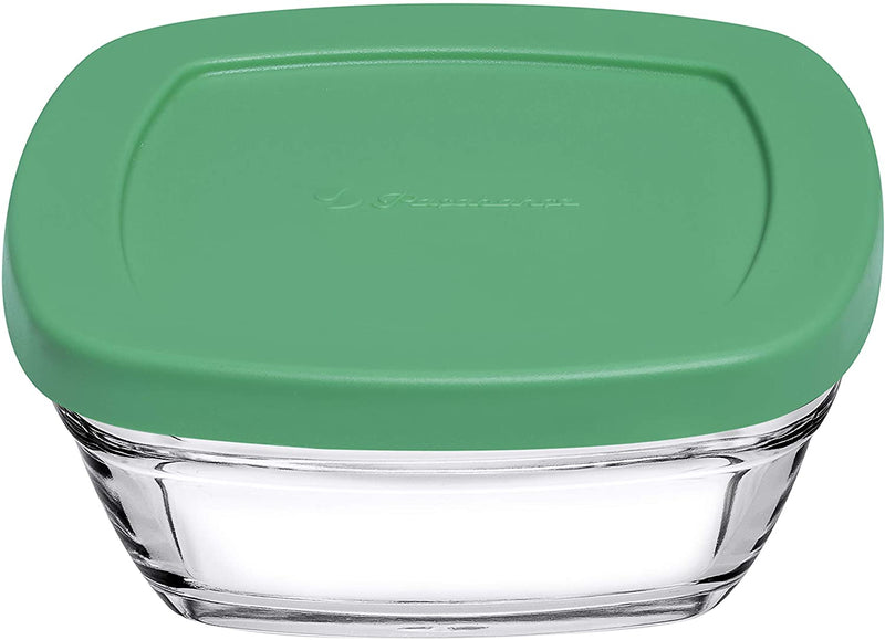 4 pcs Food Storage Container Set with Coloured Lid. Glass Small Bowl. (310 cc/ml)