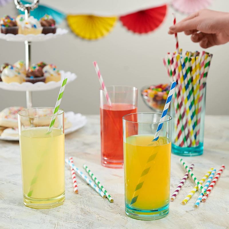 Multicoloured Paper Straw. (Pack of 250)