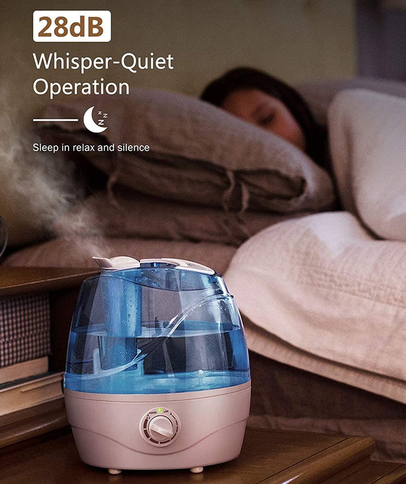 2.2L Cool Mist Humidifier. Ultrasonic Air Humidifier. 360° Nozzle. 28dB Quiet.