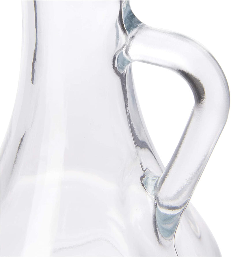 Oil & Vinegar Dispenser Set. Glass Bottle with Handle & Lid. (Set of 2) (260 cc)