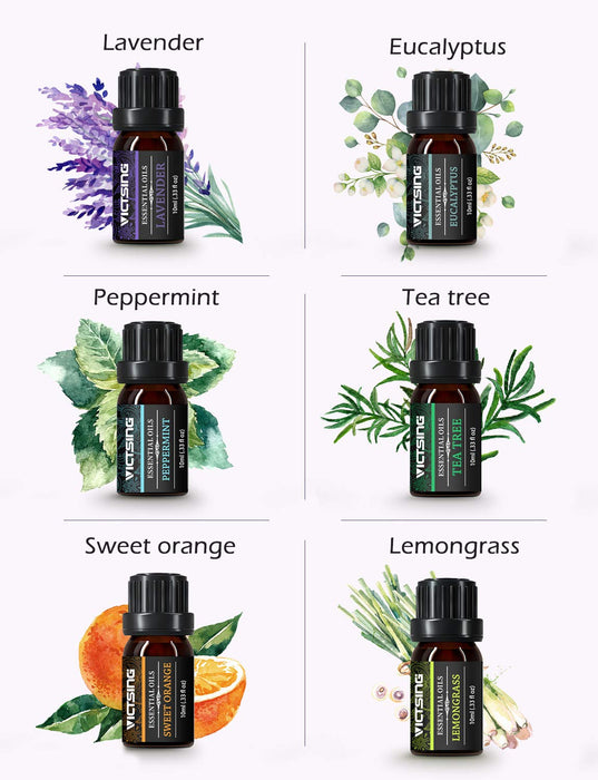 Essential Oils Set. Aromatherapy Essential Oil For Diffuser. Gift Set. (6x10ml)
