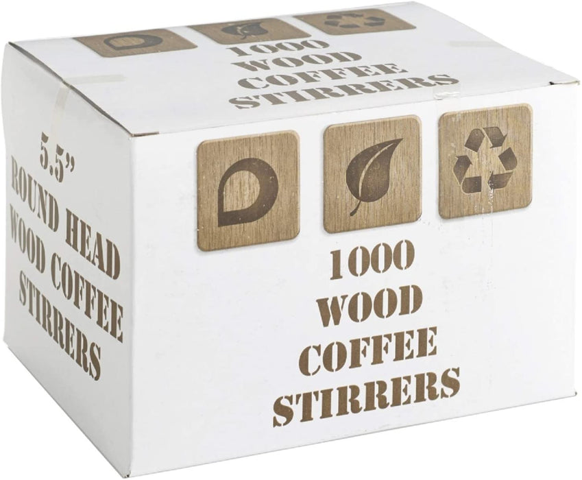 Dispo Biodegradable Disposable Wooden Stirrer.(5.5 inch / 140 mm) (Box of 10000)