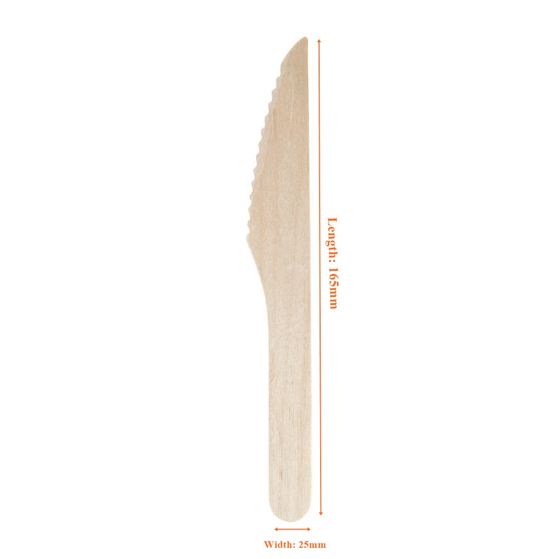 Dispo Birchwood Wooden Disposable Knife. ( Box of 1000 pcs.) (165 mm)