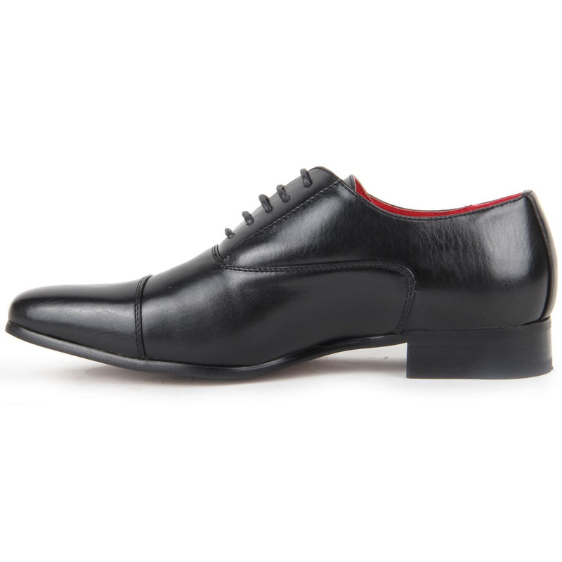 Genuine Leather Smart Spectator Shoes - Mario (Matte Black)