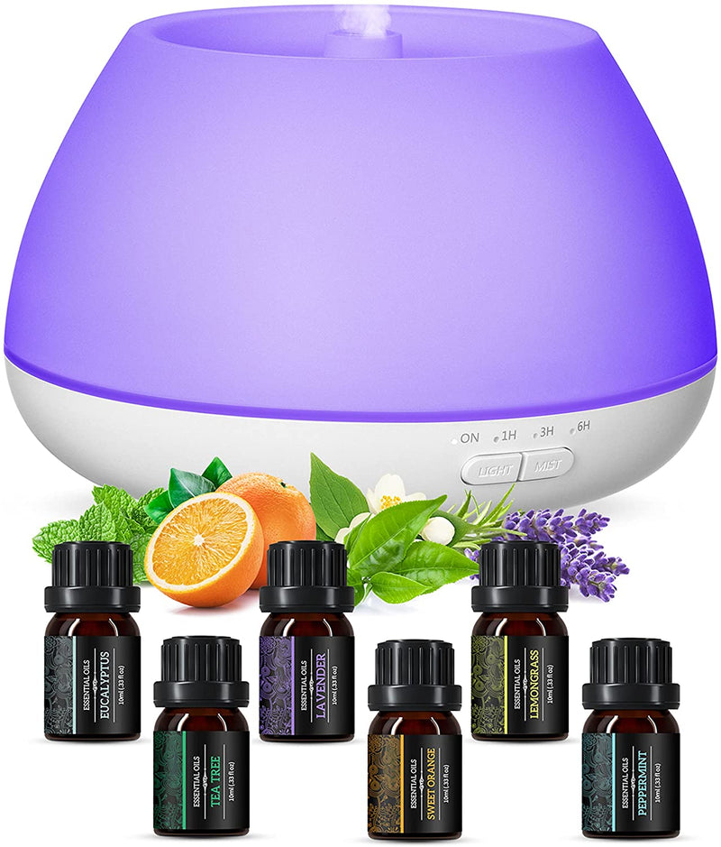 Essential Oils Diffuser. Oil Diffusers with 6 Pure Oils. Aromatherapy Diffuser.