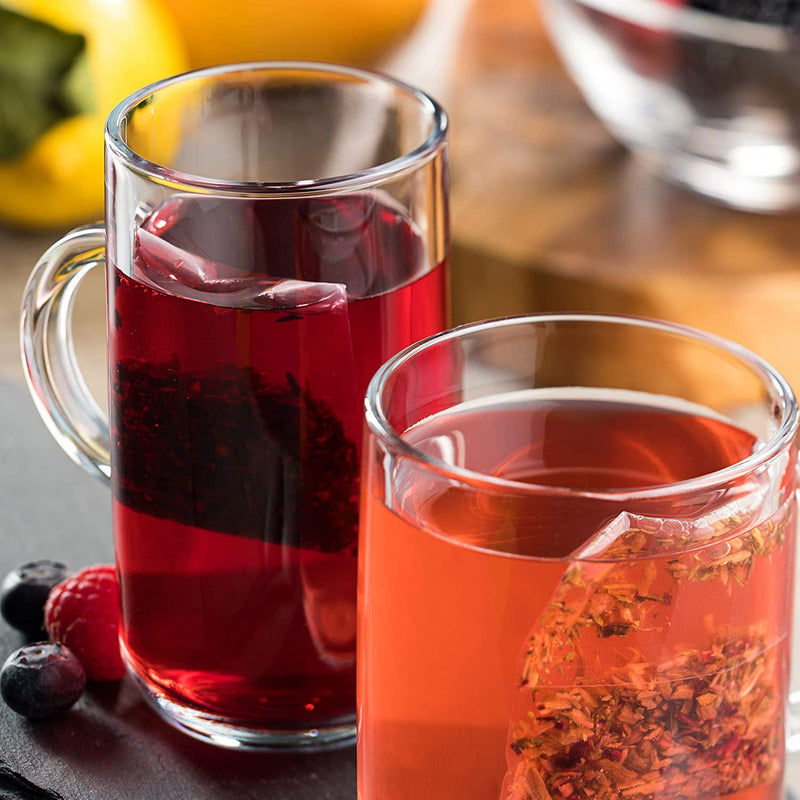 Glass Coffee Mugs Set. Tea Coffee Cups with Handle. (Pack of 12) (270 & 330ml)