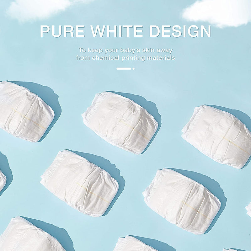 Baby Nappies. Plant-Based Nappies with Super Absorbent. (Size 3) (74 Count Pack)