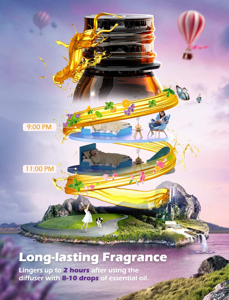 Essential Oil Diffuser with Oils. Oil Diffuser with 6 Pure Essential Oils. (150 ml)