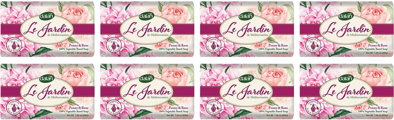Vegetable Sop Bar.  Peony & Rose Scented Soap Bar. Gift Soap Set. (Pack of 8) (200g)