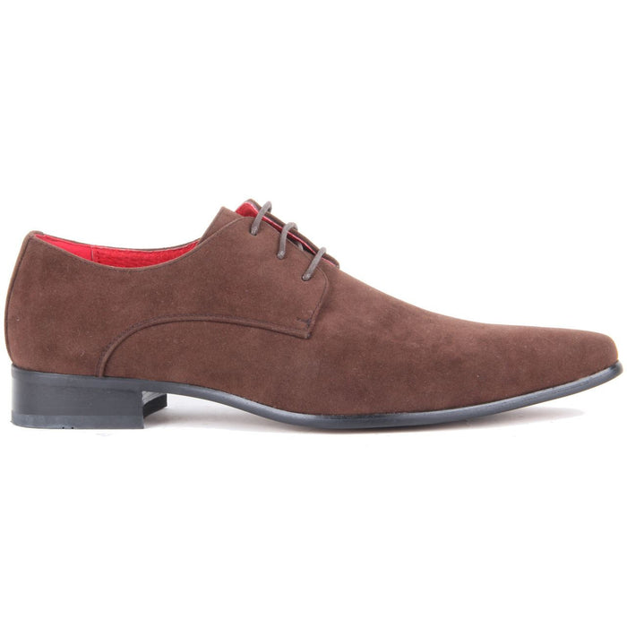 Derby Shoes Genuine Leather Lining Lace Up - Azurra (Brown)