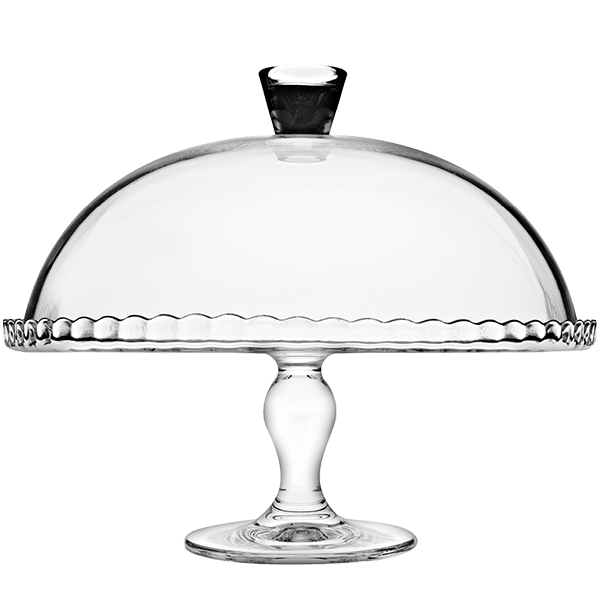 Glass Cake Stand with Dome Lid. Footed Serving Platter. Glass Serving Stand.