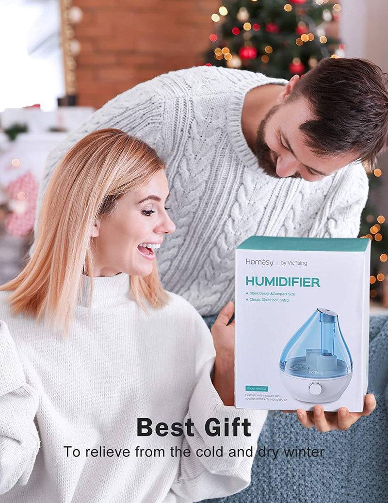 1.6L Cool Mist Humidifier. 22dB Whisper-Quiet For Bedroom. Auto Shut-Off.