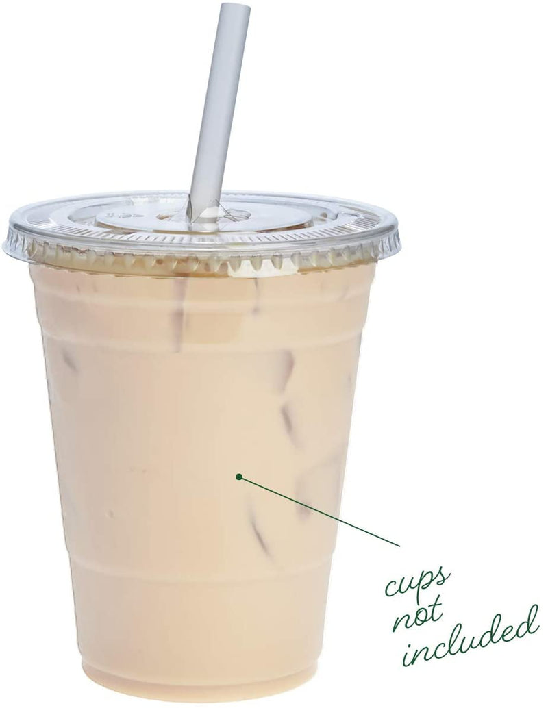 Go-Pak Clear Round Pet Flat Lid With Straw Slot. (100 mm) (Box of 850)