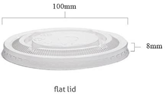 Go-Pak Clear Round Pet Flat Lid With Straw Slot. (100 mm) (Box of 850)