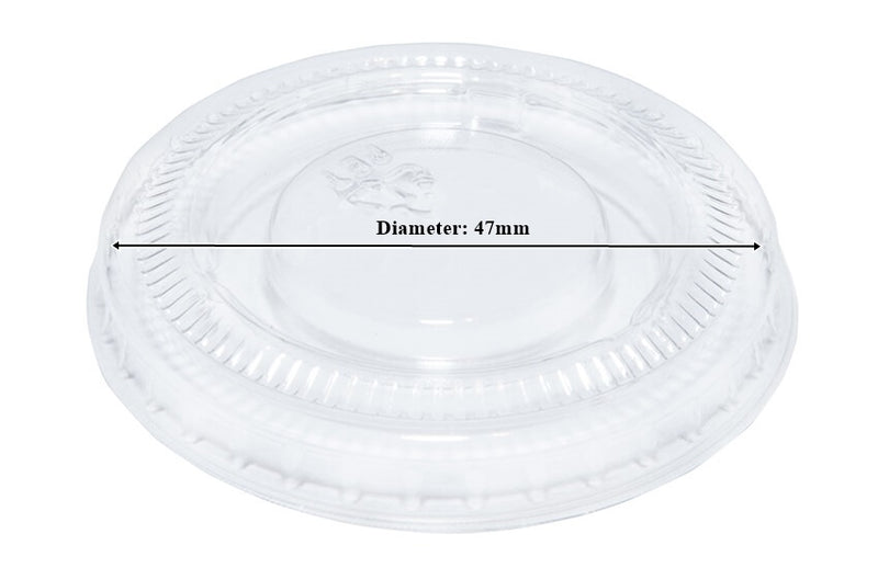Go-Pak Lid for 1 oz. (28 ml.) Clear Pet Portion Cup. (47 mm) (Box of 5000)