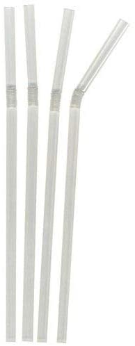 Clear Flexi Drinking Cocktail Straws. Biodegradable. (10000 Pieces) (195 x 5 mm)