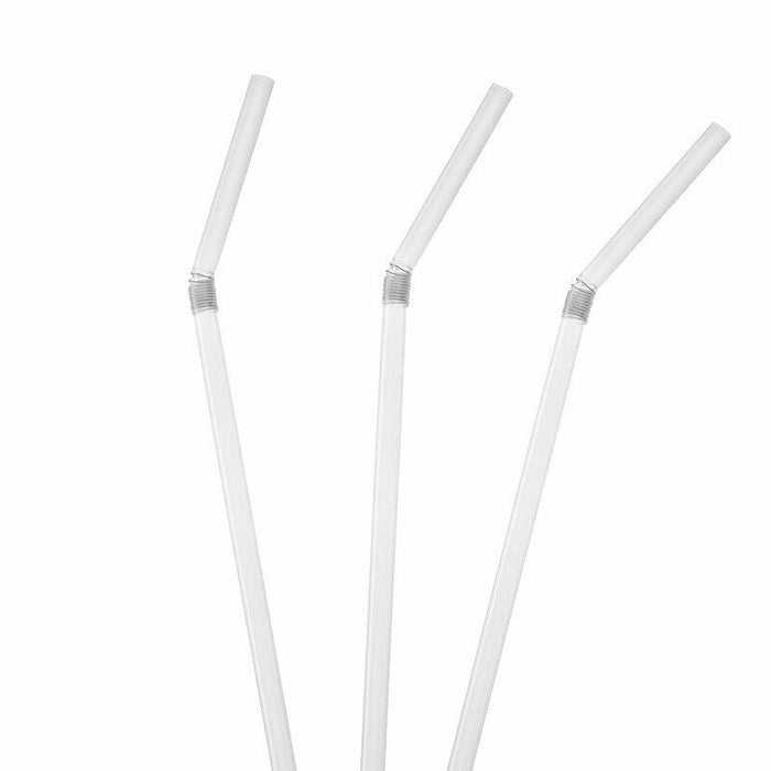 Clear Flexi Drinking Cocktail Straws. Biodegradable. (10000 Pieces) (195 x 5 mm)