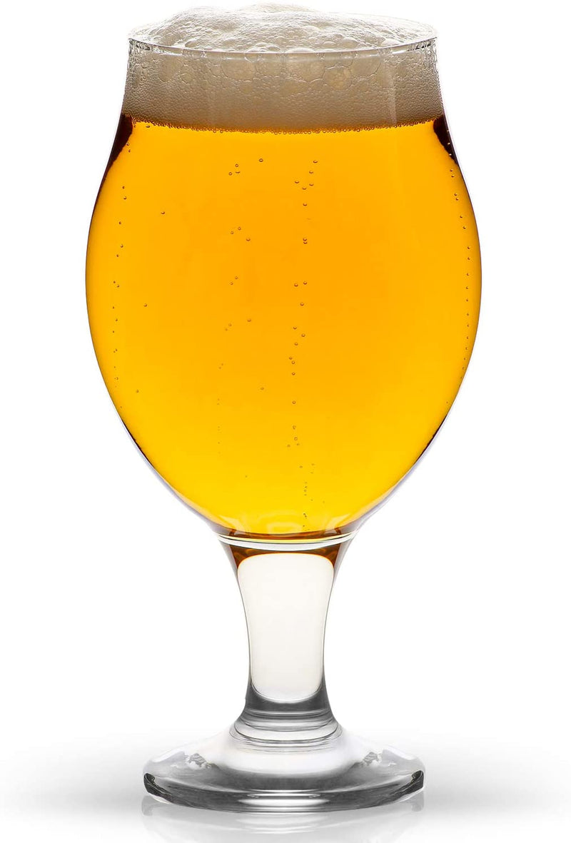 Classic Tulip Beer Glass Set. Stemmed Craft Beer Ale Glasses.(Pack of 6) (570 ml)