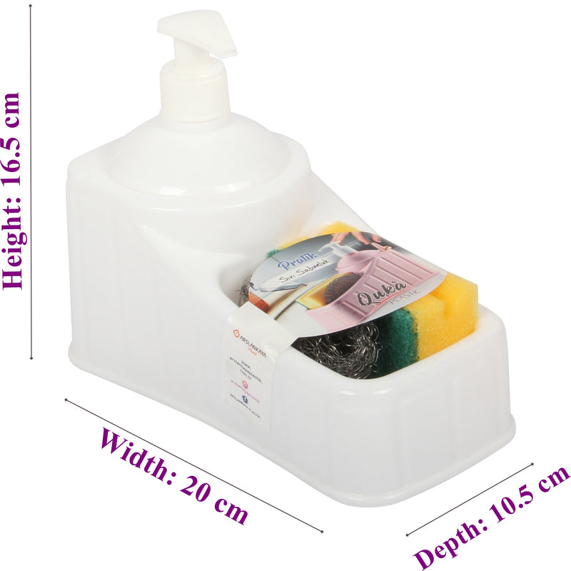 Soap Dispenser with Sponge and Steel Scourer & Multipurpose Organizer Tub Set.