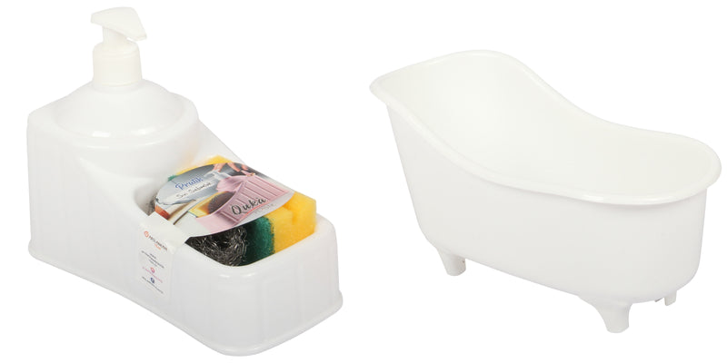 Soap Dispenser with Sponge and Steel Scourer & Multipurpose Organizer Tub Set.