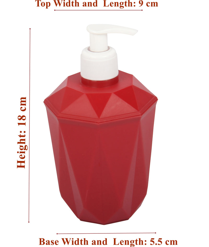 Strong Plastic Bathroom Soap Dispenser & Toothbrush Holder Set. (Red)