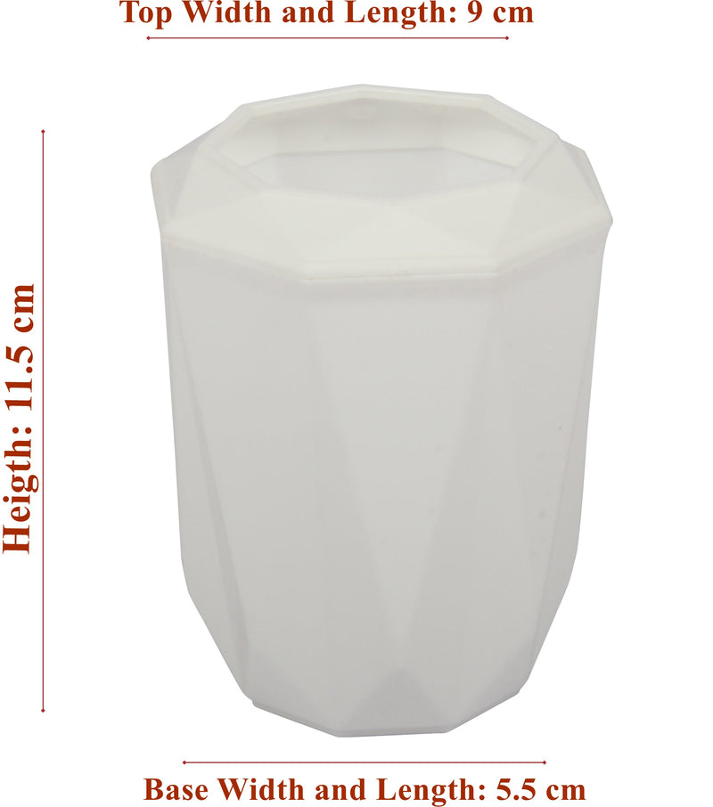 Strong Plastic Bathroom Soap Dispenser & Toothbrush Holder Set. (White)