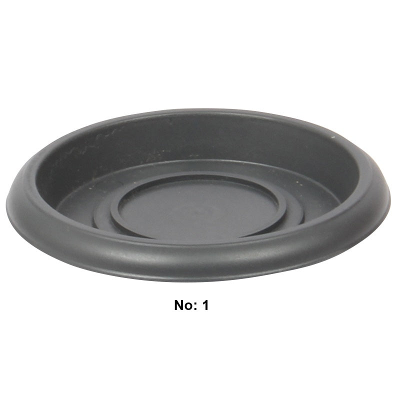 Plant Pot Round Saucer. Flower Pot Deep Drip Tray Strong Plastic.(Pack of 5)(Antrasit)