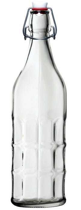 Moresca Swing Flip Top Lid Glass Water Bottle. (1 Litre)