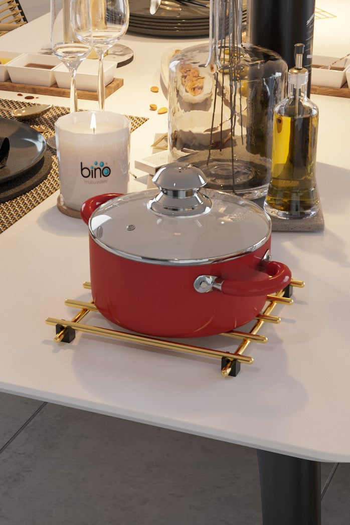 Stainless Steel Square Trivet. Pot & Pan Worktop Stand. (Set of 2) (20 x 20 cm).